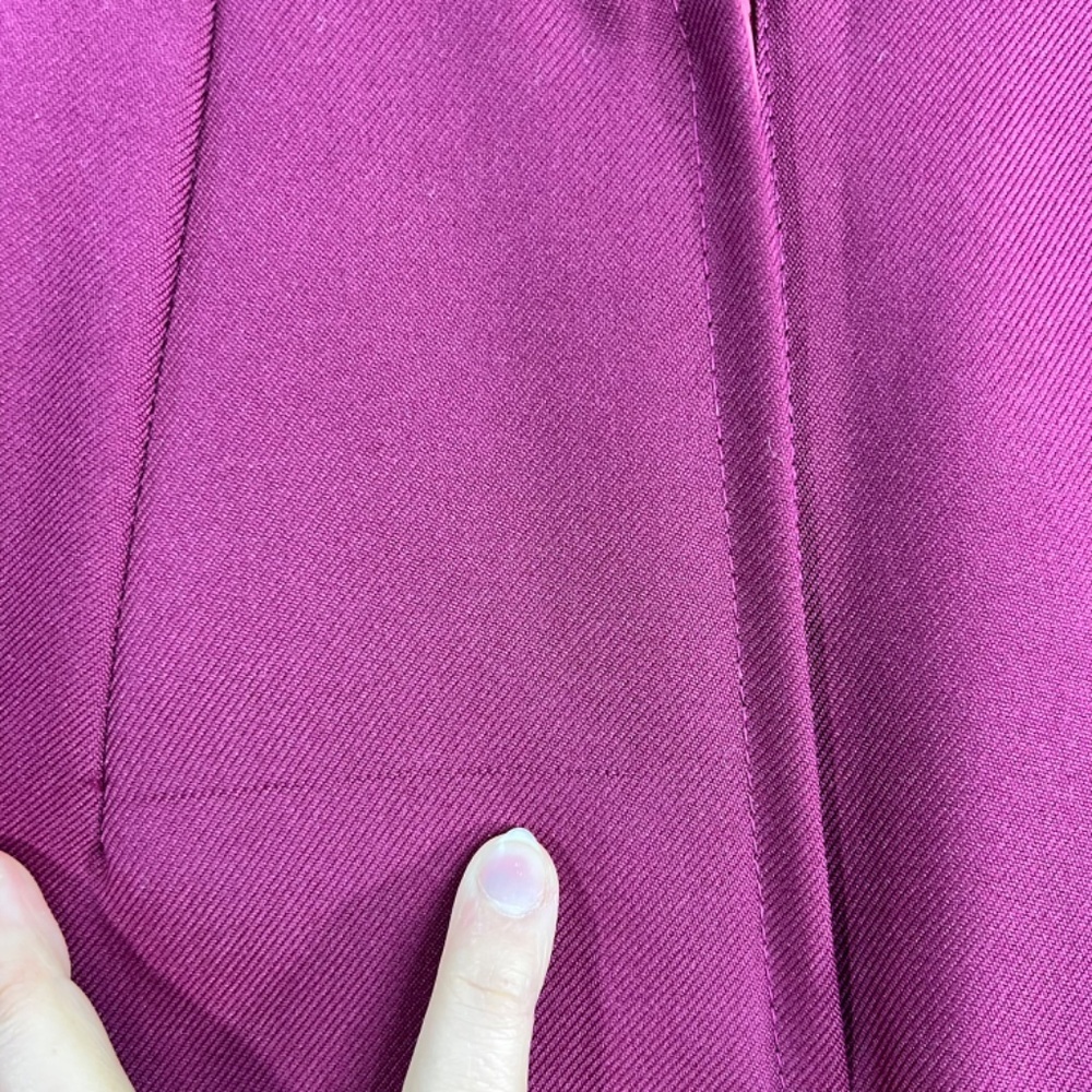 Vintage 70s a line burgundy double knit polyester old money retro midi skirt 14 - Picture 15 of 15